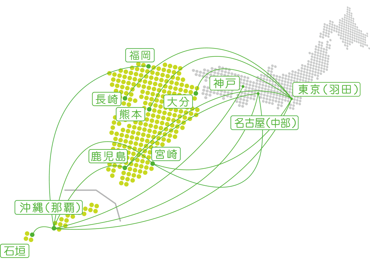 ソラシドエア路線図｜ソラシドエア-エシカルトラベル沖縄