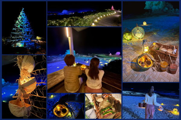 冬の沖縄の夜に煌めく「イルミーバンタ海辺の夜あかり」開催