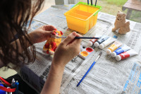 シーサー色付け体験