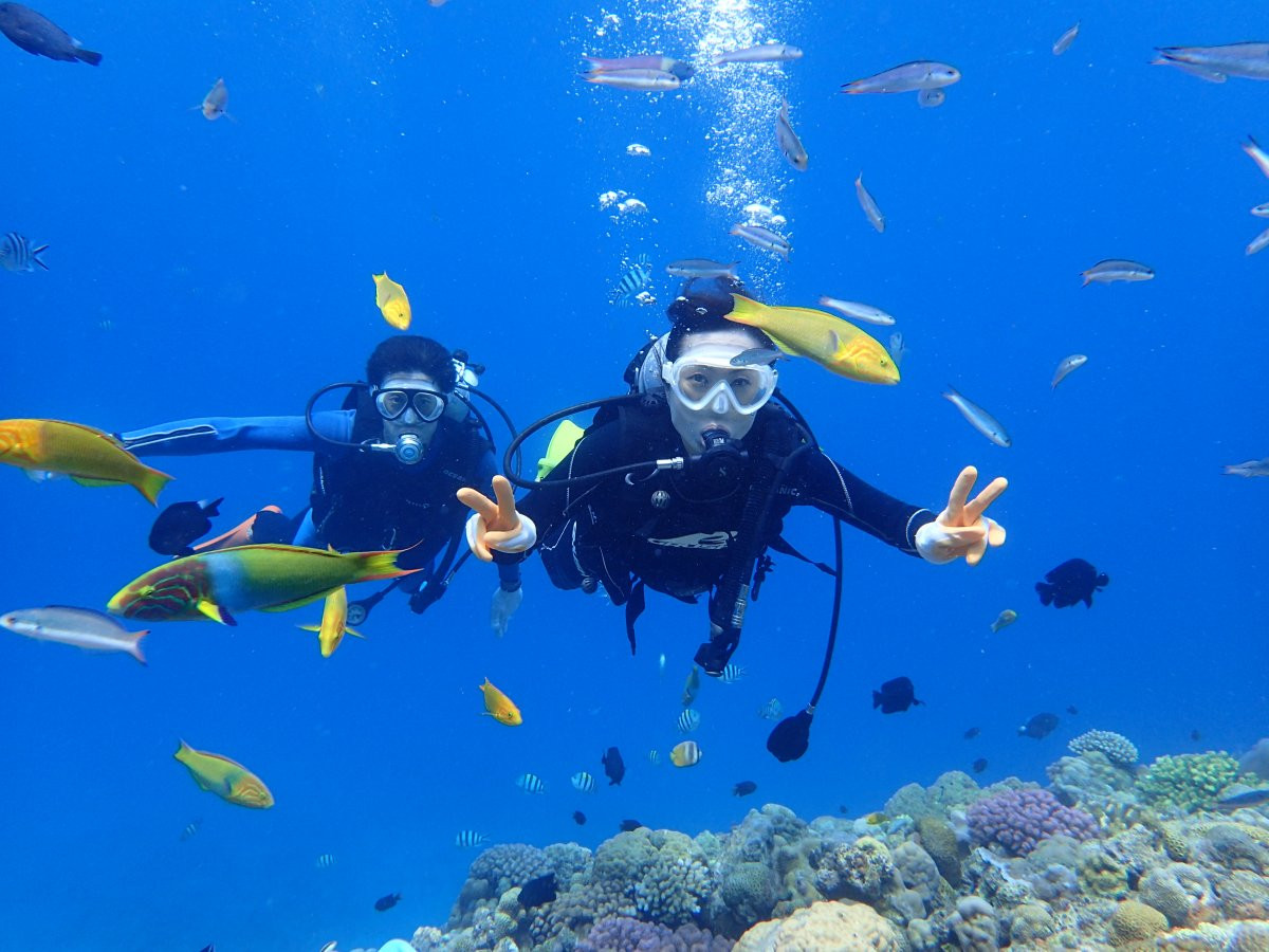 【水納島・瀬底島の海の中へ♪ 体験ダイビング】自社ボートで安心・安全！
