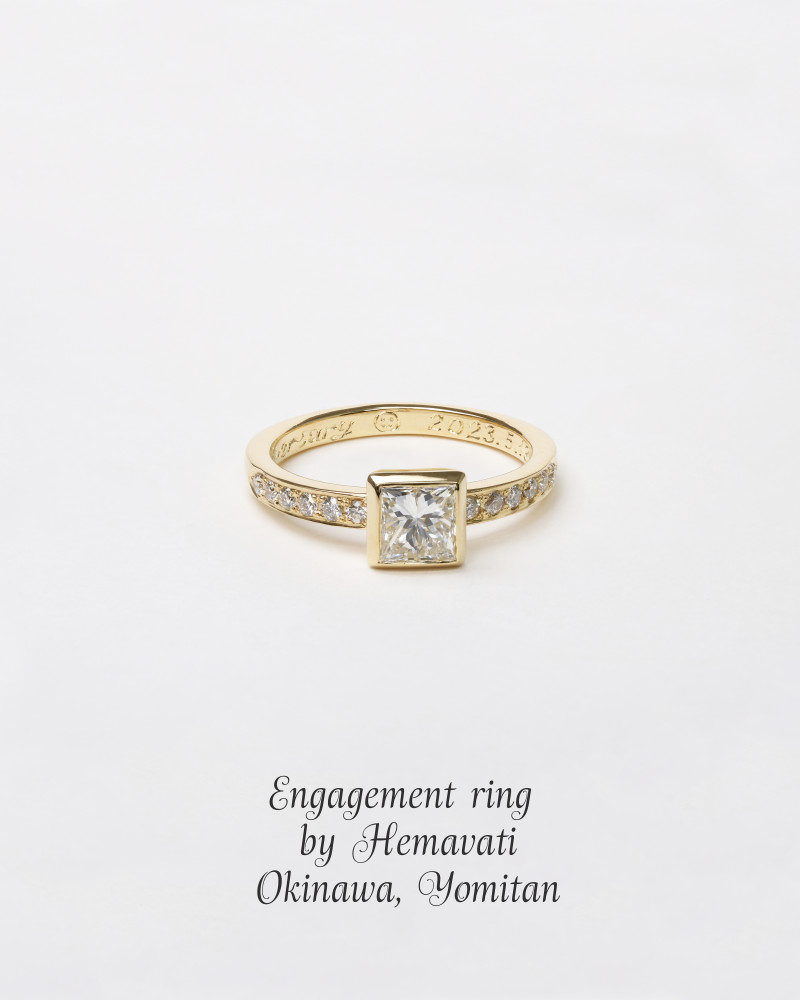 婚約指輪　プリンセスカットがモードな花嫁たちに人気