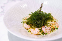 海ぶどうとシュリンプのペペロンチーノ