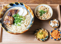 炙り本ソーキそば定食