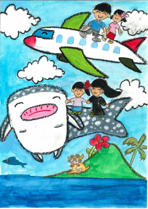 小学校1・2年生部門 最優秀賞「楽しかった沖縄旅行」 小学2年生 岩倉 明梨さん