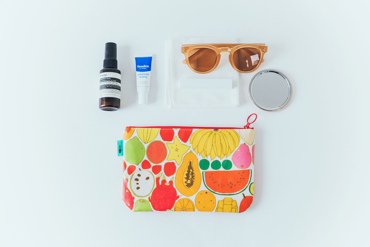 【MIMURI】ぺたんこポーチ フルーツ